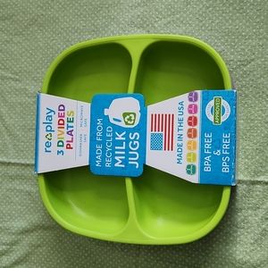 Re♻️play 3 divided toddler plates made from recycled milk jugs 6M+